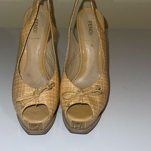 AUTHENTIC FENDI PEEP TOE SANDAL HEEL